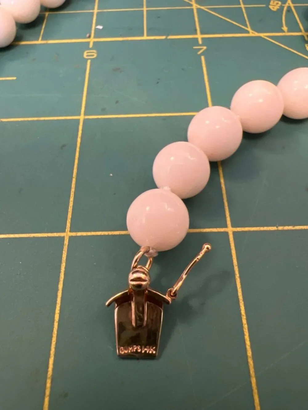 Gump's White Coral and 14K gold necklace 18